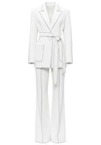 Filibert Topstitch Detail Suit In White