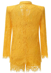 Reegan Lace Three Piece Set In Amber Yellow