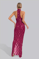 Cate Rose Red Diamond Maxi Dress