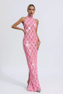 Cate Pink Diamond Maxi Dress