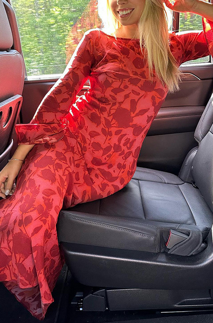 Sofia Long Sleeve Rose Printed Maxi Dress