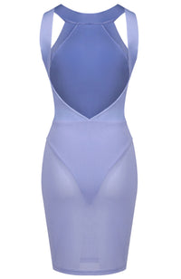 Faeldrin Halter Backless Bandage Midi Dress In Lavender