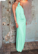 Janusz Halter Floral Maxi Dress In Green