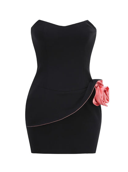 Bevin Rosette-Detailed Mini Dress In Black