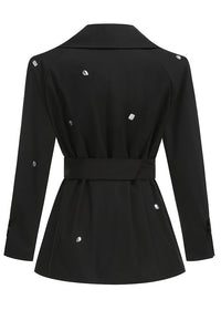 Kacia Long Sleeve Crystal Belt Mini Dress