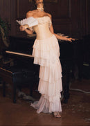 Koper Corseted Chiffon Maxi Dress Two-Piece Set