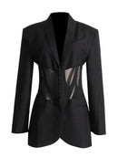 Flavio V-Neck Corset Jacket In Black