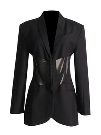 Flavio V-Neck Corset Jacket In Black