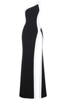 Ryressa One Shoulder Maxi Dress In Black White