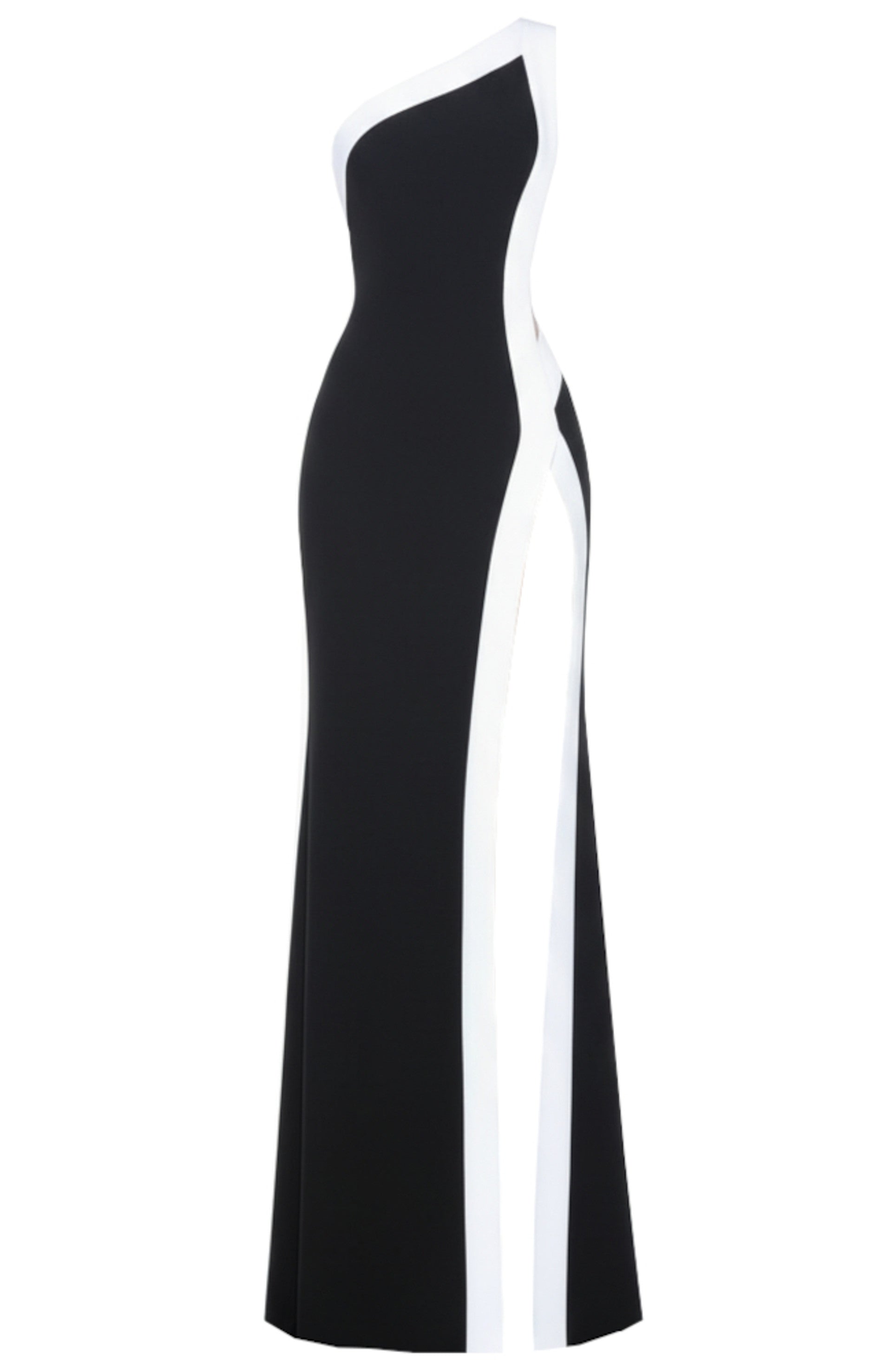 Ryressa One Shoulder Maxi Dress In Black White