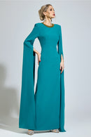 Ovarion Green Dragging Sleeve Maxi Dress