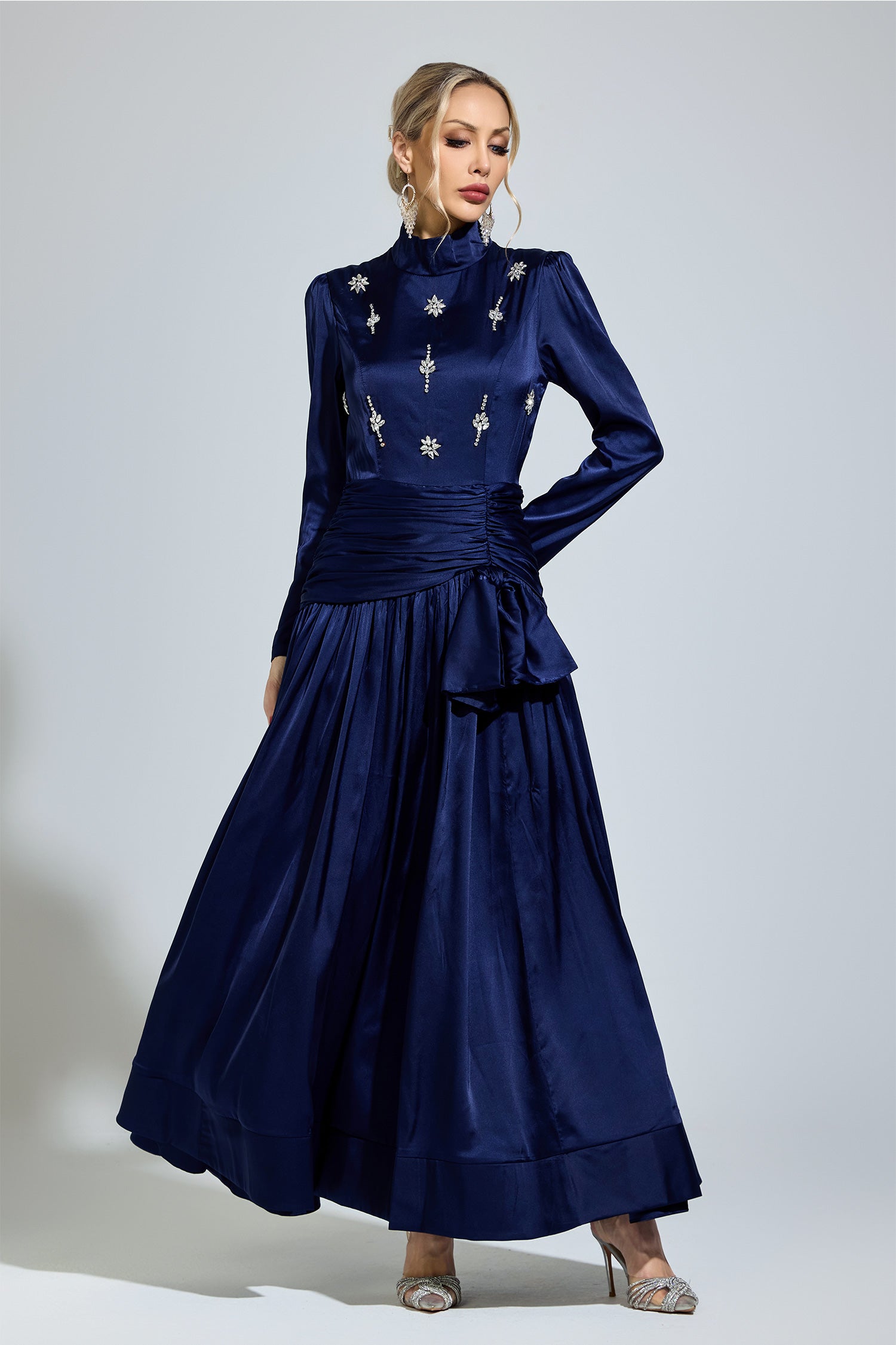 Lennardix Blue Diamond Long Sleeve Dress