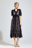 Gaviron Black Lace V-Neck Dress