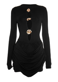 Marike Cutout Ruched Mini Dress In Black