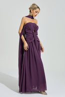 Gada Purple Halter Neck Maxi Dress