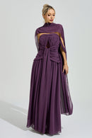 Gada Purple Halter Neck Maxi Dress