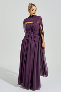 Gada Purple Halter Neck Maxi Dress