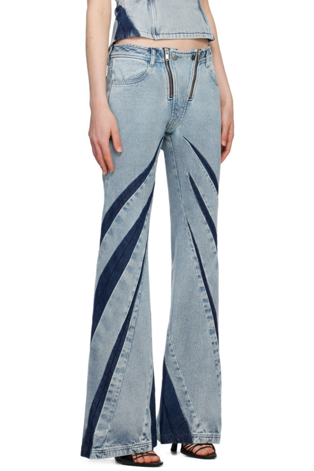 Whitni Patchwork Zip Denim Pants
