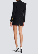 Dionte Slim-Fit Jacket With Roses Buttons In Black