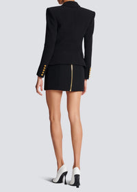 Dionte Slim-Fit Jacket With Roses Buttons In Black