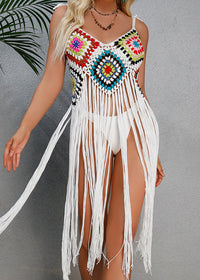 Irving Spaghetti Fringe Knitted Cover Up Dress