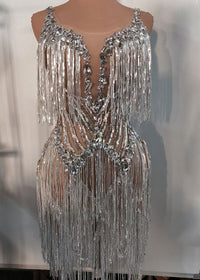 Clauda Sequin Fringe Mini Dress