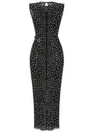 Haxara Crystal Cutout Maxi Dress In Black