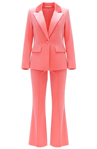 Innervor Velvet Suit In Coral Pink