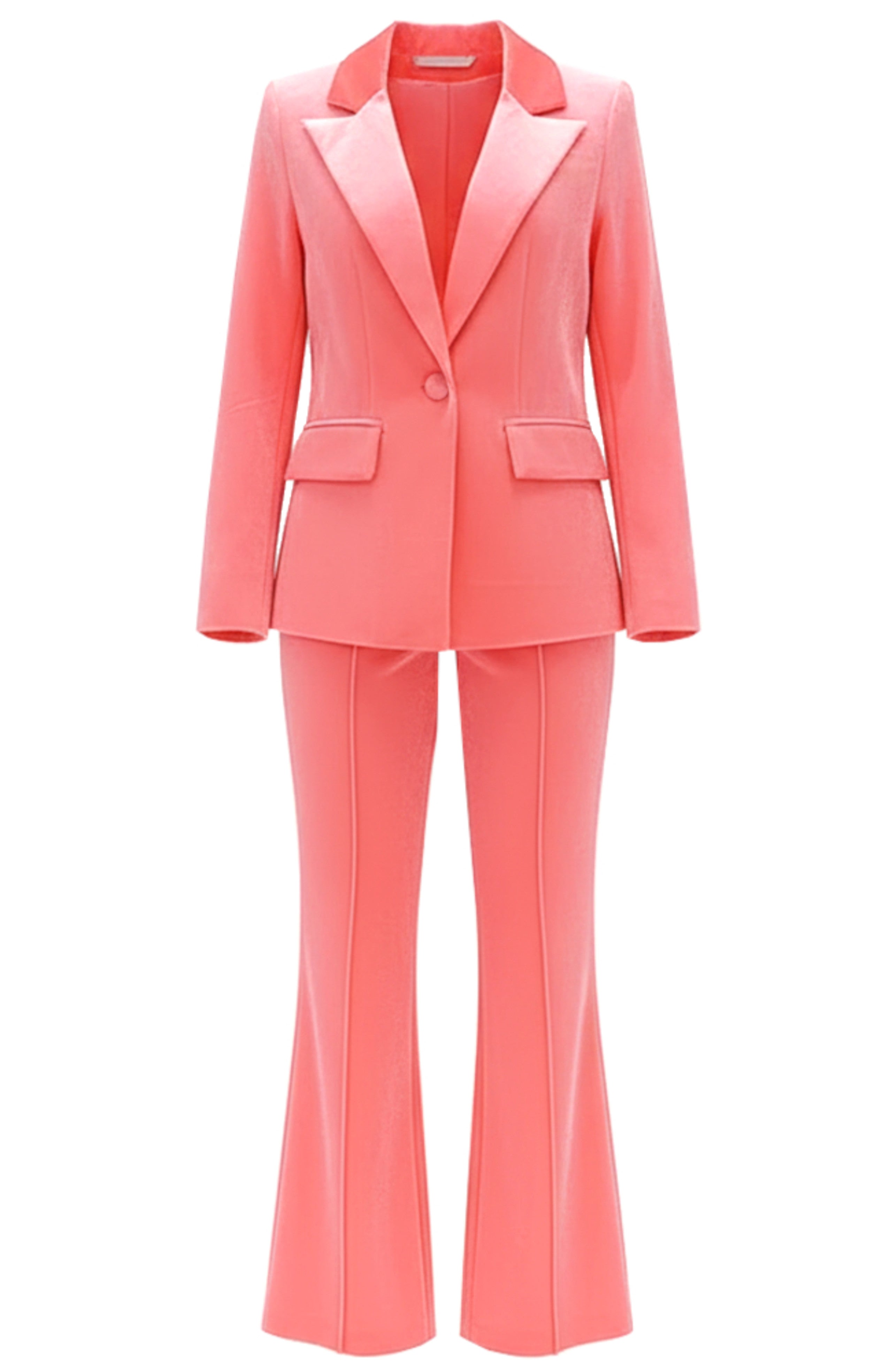 Innervor Velvet Suit In Coral Pink