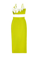 Elthion Flower Bandage Set In Green