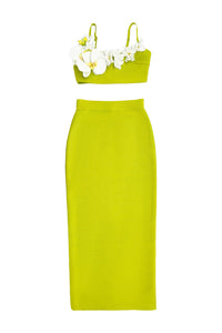 Elthion Flower Bandage Set In Green