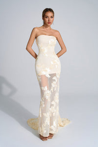 Havelock Floral Maxi Dress In Apricot