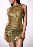 Nadim Sleeveless Chainmail Mini Dress
