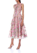 Neskor Embroidered Blush Midi Dress