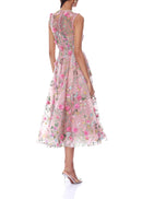 Neskor Embroidered Blush Midi Dress