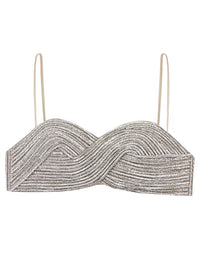 Izvra Crystal Bra Top In Silver