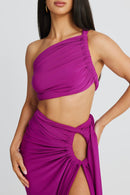 Labelle Slanted Shoulder Halter Set In Pink