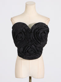 Caitlin 3D Flower Top In Red