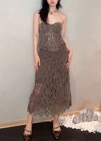 Osanya Strapless Lace Skirt Set