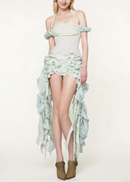Chisato Halterneck Ruffled Draped Dress