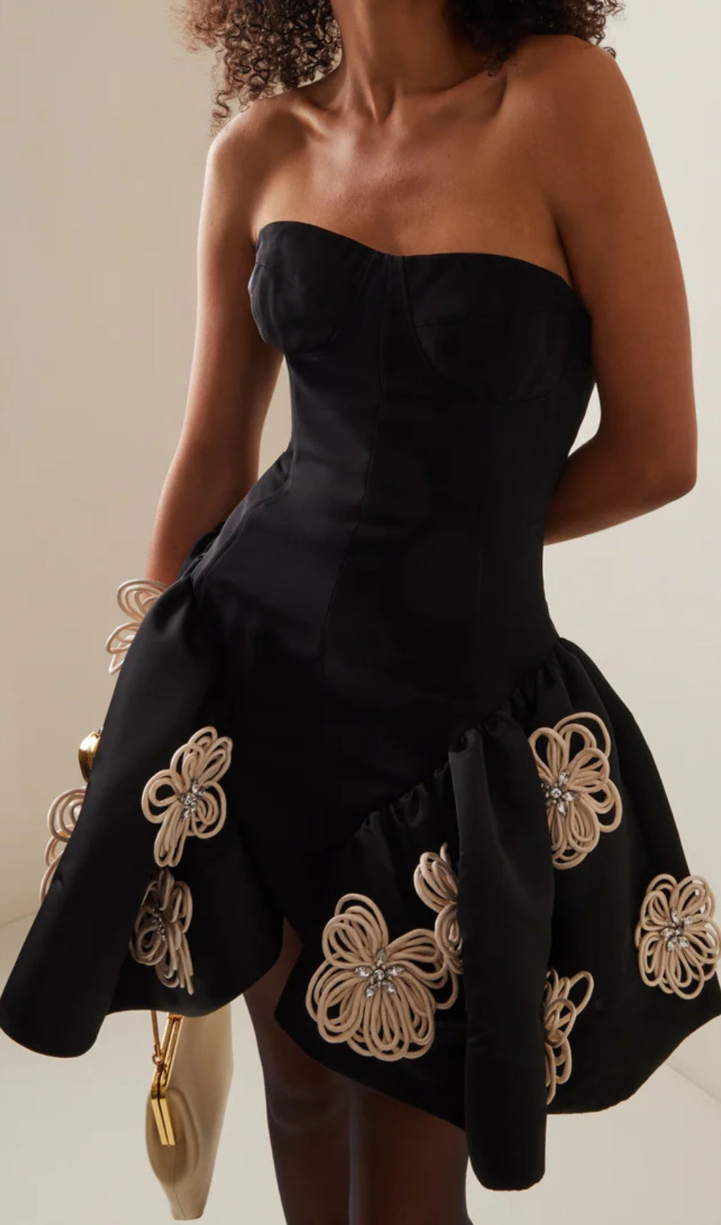 ARENDA FLOWER MINI BANDAGE DRESS-Fashionslee