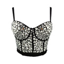 Lomo Rhinestone Bustier Crop Corset Cami Top