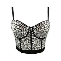 Lomo Rhinestone Bustier Crop Corset Cami Top