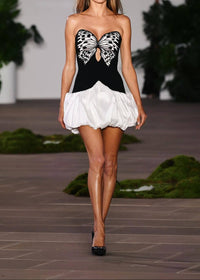 Cruze Black Bow Bandage Mini Dress