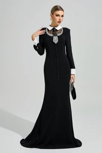Orvandel Tie Crystal Embellished Maxi Dress