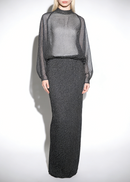 Raelira Long Sleeve Polka Dot Maxi Dress In Black