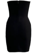 Yorick Strapless Crystal Trim Dress In Black
