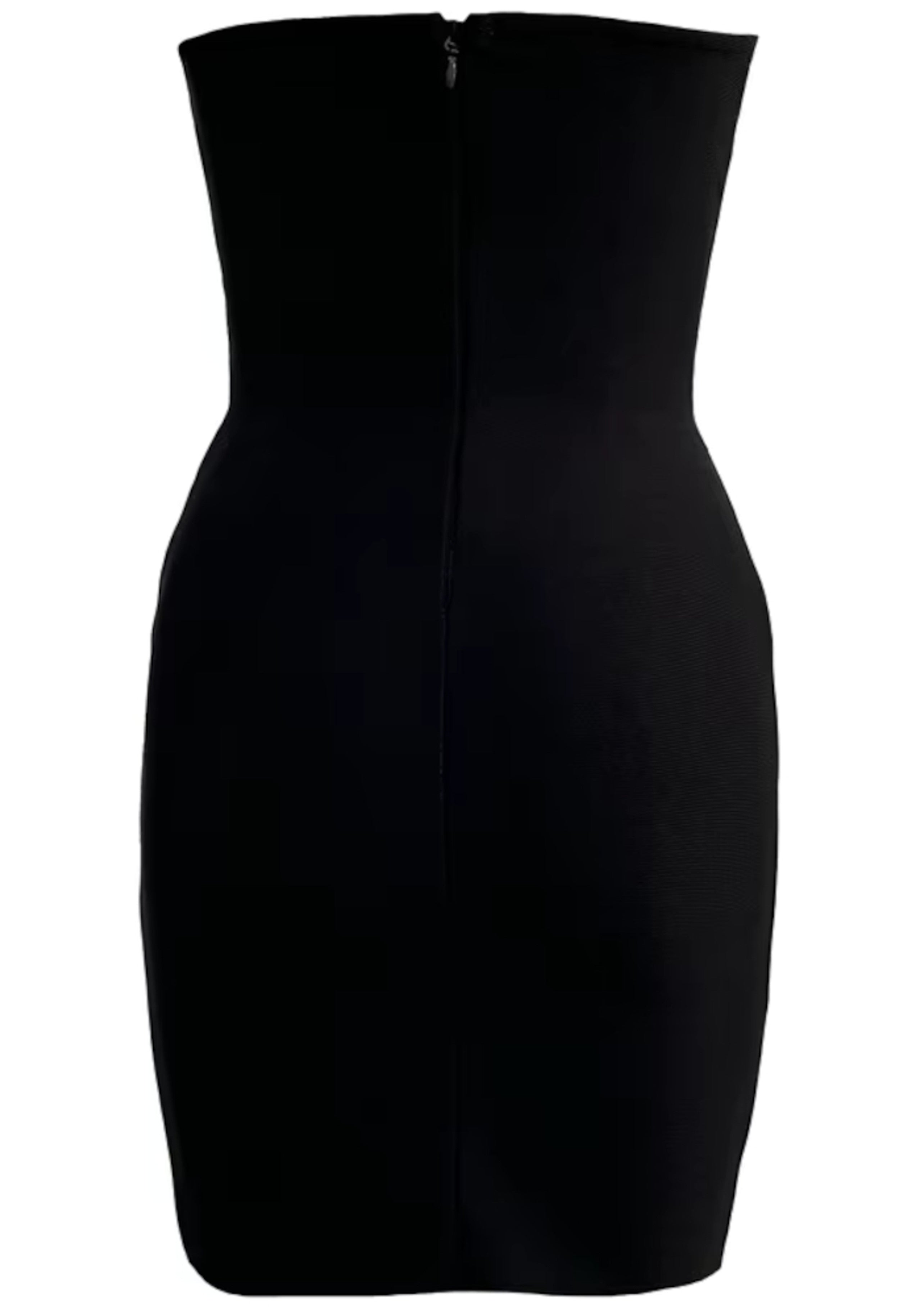 Yorick Strapless Crystal Trim Dress In Black