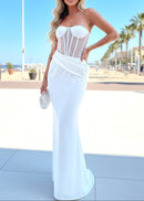 Linaeve Strapless Corset Maxi Two Piece Dress In White