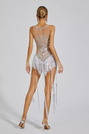 Salama Crystal Fringe Bodysuit